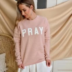 Oat Collective Apparel Rita Rose “PRAY” Fleece Sweatshirt