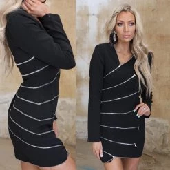 LATISTE Apparel The Zipped Black Cocktail Dress