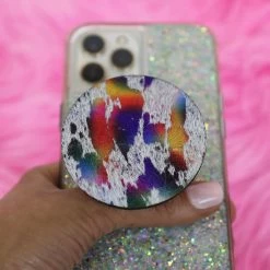 Keep It Gypsy Western Vibes Rainbow Cowhide Phone Grip