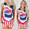 Spirit To A Tee Red, White +Blue "Hooray" Tie-Dye Tank Apparel