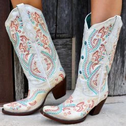 Bridal Corral Turquoise + Embroidered With Studs Boots