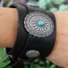 The Lace Cactus Black Eagle Concho + Turquoise Bracelet
