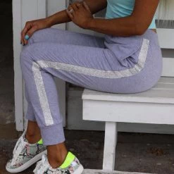 Why Gray Sport Rhinestone Joggers Apparel