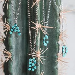 The Lace Cactus Turquoise Letter Necklace Western Vibes