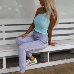 Why Gray Sport Rhinestone Joggers Apparel