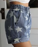 BEAVELY Star Denim Paperbag Shorts Apparel