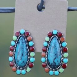 The Lace Cactus St. Lucia Multi Color Post Earrings Western Vibes