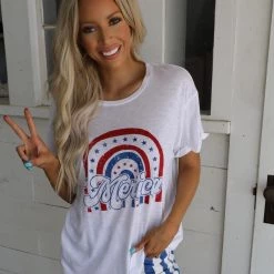 The Lace Cactus Apparel America Rainbow Tee