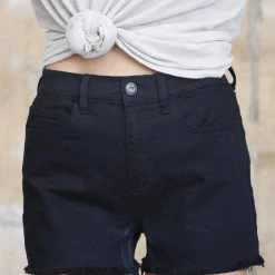 Sneak Peek Day Break Black Raw Hem Shorts