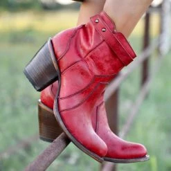 Best Sellers Circle G By Corral Red Zipper Ankle Boots