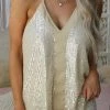 Lilly Clothing Sipping Champagne +Sequin High Neck Tank