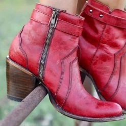 Best Sellers Circle G By Corral Red Zipper Ankle Boots