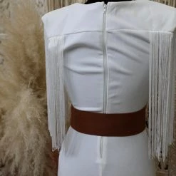 Symphony Willow Ivory V-Neck Fringe Dress Best Sellers