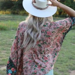 Kori America Challi Floral Front Tie Kimono