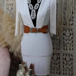 Symphony Willow Ivory V-Neck Fringe Dress Best Sellers