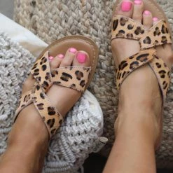 Leopard Everything Naughty Monkey Twist Leopard Sandals