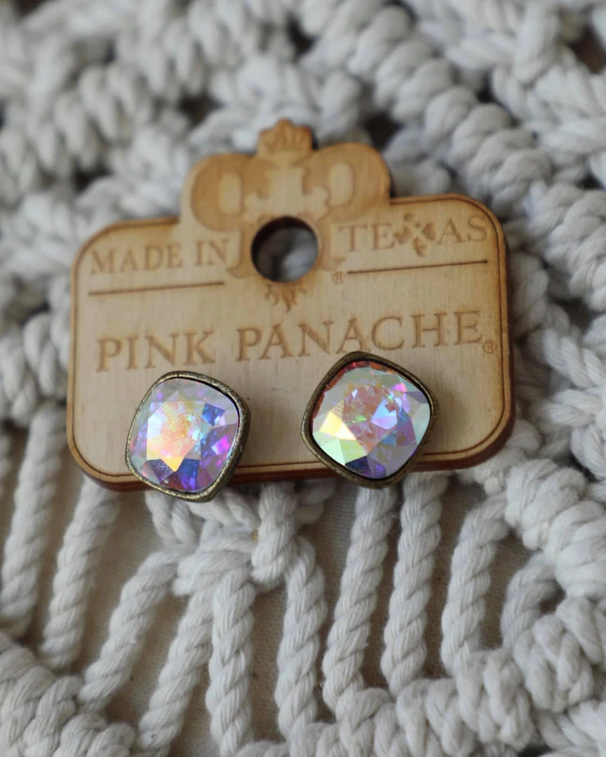 Pink Panache 12mm Bronze Crystal Earrings