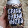 Peachy Keen Leopard Everything Leopard "Drink Drank Drunk" 12 Oz Can Cooler