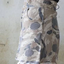 POL Apparel Look At Me Now Camo Frayed Skirt