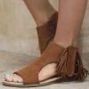 Not Rated Tan Jas Fringe Sandals Footwear