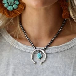 The Lace Cactus Best Sellers 6mm Navajo Pearl Style Squash Blossom Necklace