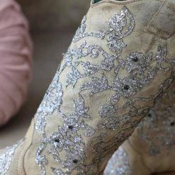 Bridal Corral Bone Overlay + Embroidery Floral Boots