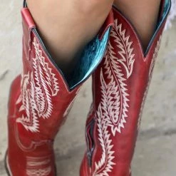 Corral Red Embroidery Tall Top Boots Best Sellers