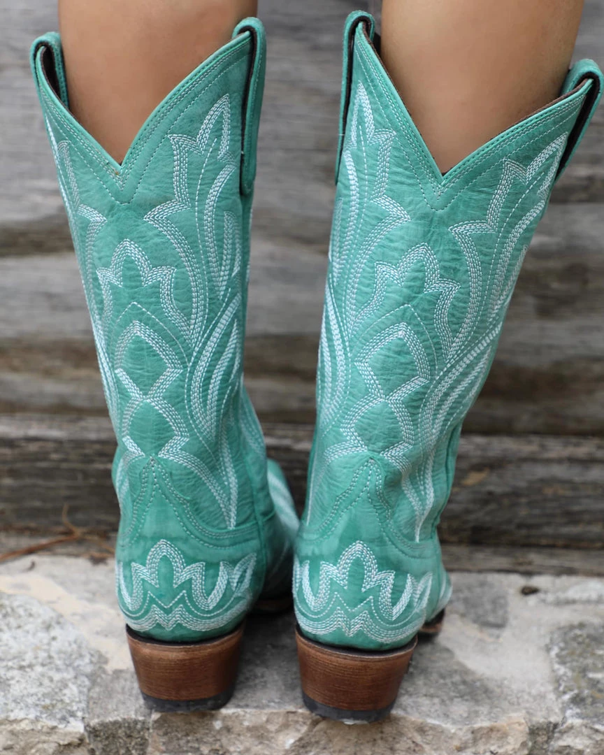 Lane Rhinestone Cowgirl Saratoga Light Turquoise Boots