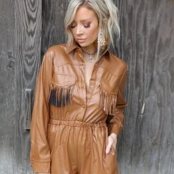 Strut + Bolt Cessie Camel Romper Apparel