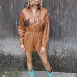 Strut + Bolt Cessie Camel Romper Apparel