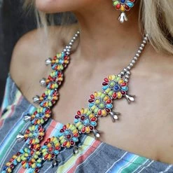 The Lace Cactus Best Sellers Fiesta In Color Squash Blossom Necklace