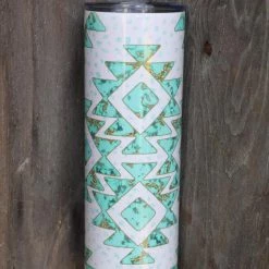 The Lace Cactus Turquoise Tribal Tumbler 20oz Accessories