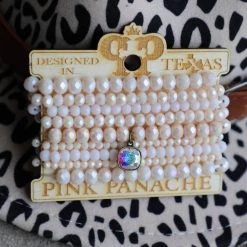 Pink Panache 9-Strand Ivory Blush Bracelet Stack