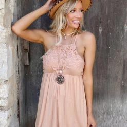 Blue B Apparel Caramel Cream Lace Flowy Tank Top