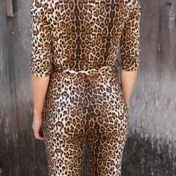 The Lace Cactus Apparel Louder For The Back Leopard Jumpsuit