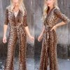 The Lace Cactus Apparel Louder For The Back Leopard Jumpsuit