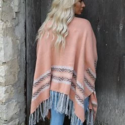 And The Way Apparel Peach Boho Tassel Cardigan