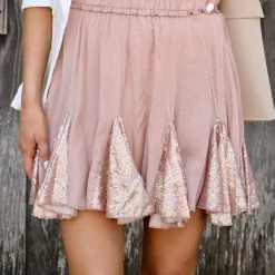 Oddi Champagne + Sequin Pop Mini Skirt