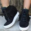 Not Rated Black Serape Wedge Sneakers Apparel