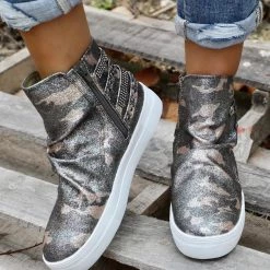 Apparel Not Rated Glitter Camo Hi-Top Sneakers