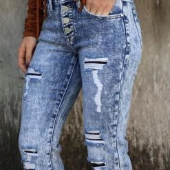 Petra 153 The Spacey Stonewashed Flare Jeans Apparel