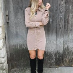 Mable Mocha Slinky Bodycon Dress Apparel