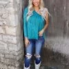 Blue Buttercup Turquoise Mineral Dyed One Shoulder Top Apparel