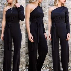 Cameo The Camaro Black One Shoulder Jumpsuit Apparel