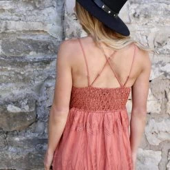 Wishlist Apparel Marsala Spaghetti Strap Lace Maxi Dress