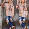 Bibi Brown + Mustard Patchwork Button-up Top Apparel