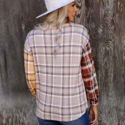 Bibi Brown + Mustard Patchwork Button-up Top Apparel