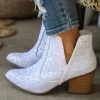 The Lace Cactus Not Rated White Glitter Booties Best Sellers