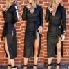 Lip Inc The Silhouette Black Leather Dress Apparel