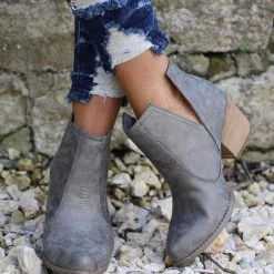 Footwear Not Rated Shea Armadilla Gray Booties